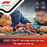 LEGO City F1 Pit Stop & Pit Crew with Ferrari Car Toy