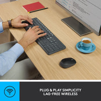 Logitech® MK235 Wireless Straight Full-Size Keyboard  Mouse, Black