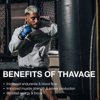 RAW Pre Workout Powder, Thavage (5 Peat, Red Gummy) - Chris Bumstead Sports Nutrition Supplement for Men & Women